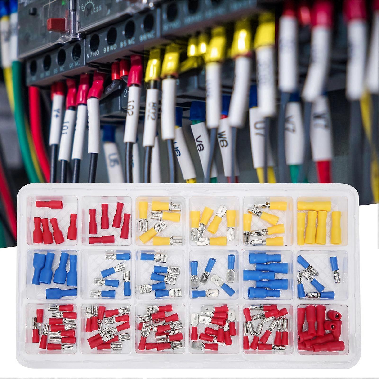 120Pcs Cold Pressed Crimping Terminal Kit Electrical Wire Terminals Connector Accessory