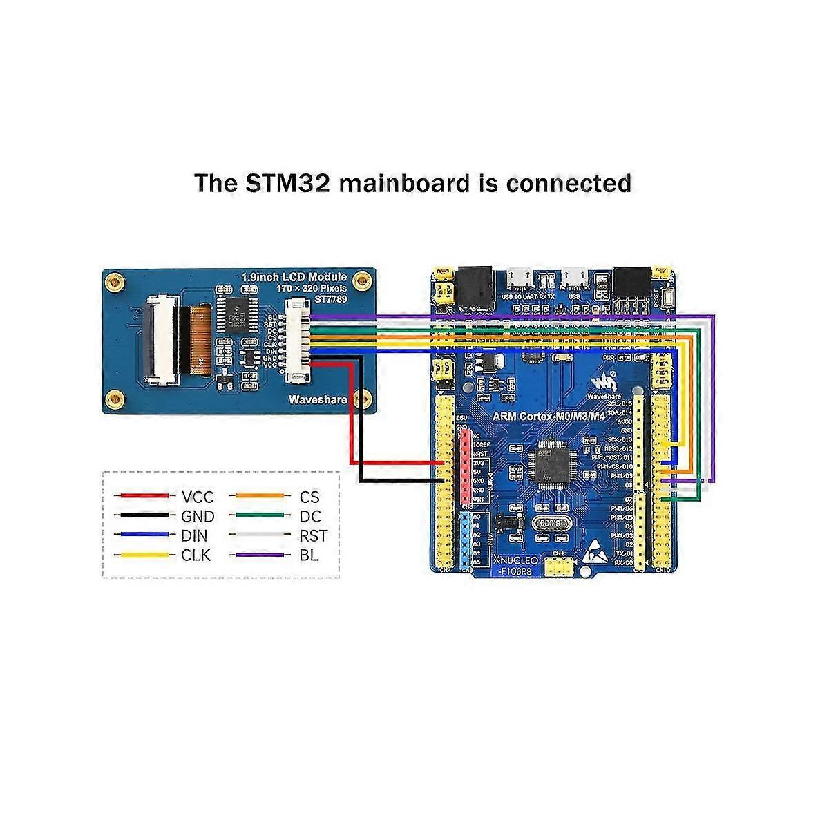 1,9 polegadas ips cor lcd display módulo 170x320 pixels spi interface 262k tela colorida para //stm32