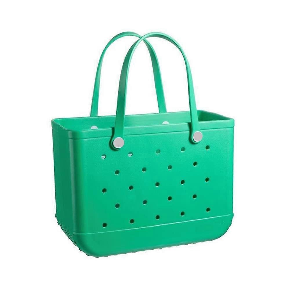 Beach Bag Travel Tote Bag - Medium Washable Open Tote for Beach, Boat, Pool, and Work in Green Color