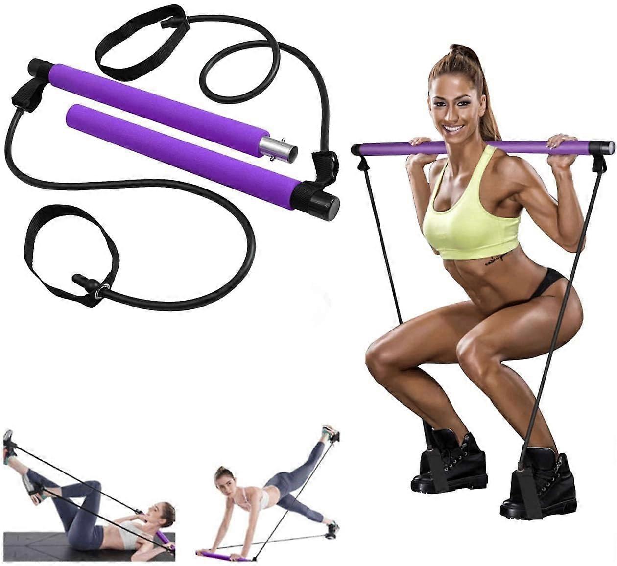 Versatile Pilates Bar for Home Workouts, Yoga and Strength Training - Adjustable Resistance, Portable Design, Durable Material