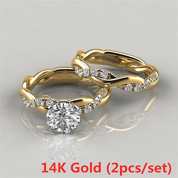 Women's Delicate Twist Round Cut Ring [gold]