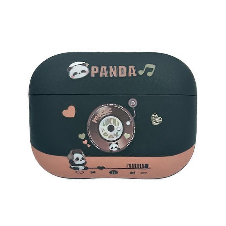 Panda Records Pattern Earbuds Box Frosted TPU Case