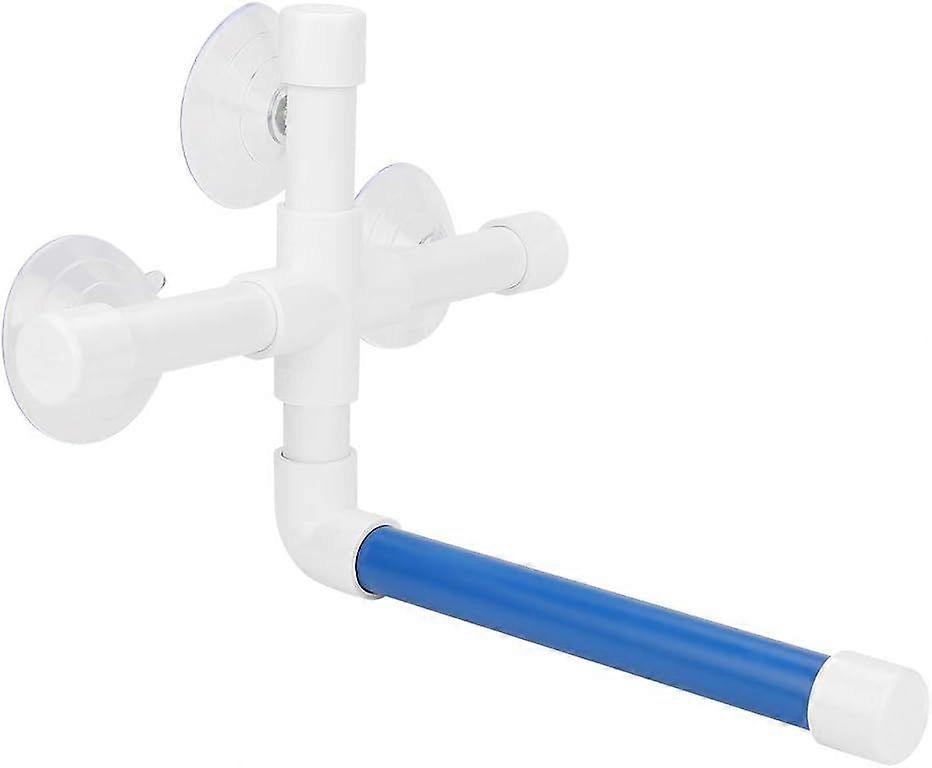 Parrot Suction Cup Perch - Plastic Bird Perch, Pet Platform Shower Stand with Suction Cups(Color : Blue and white)