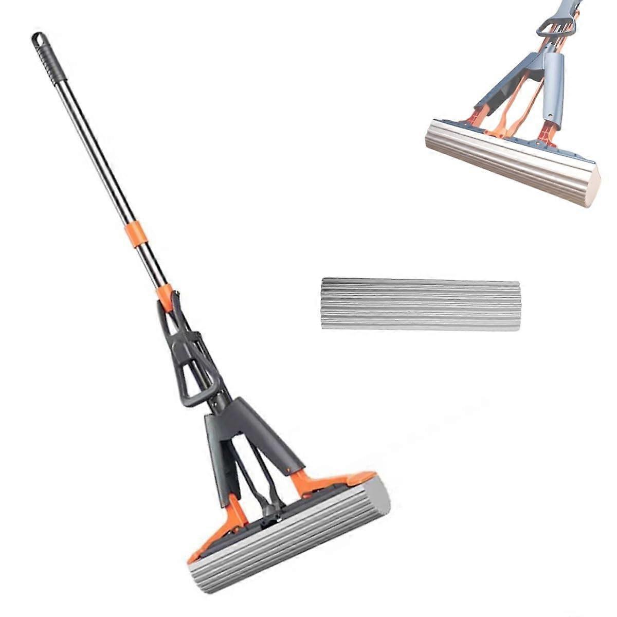 HandWashable Collodion Mop, Folding Sponge Mop, Squeeze SelfDraining Collodion Mop