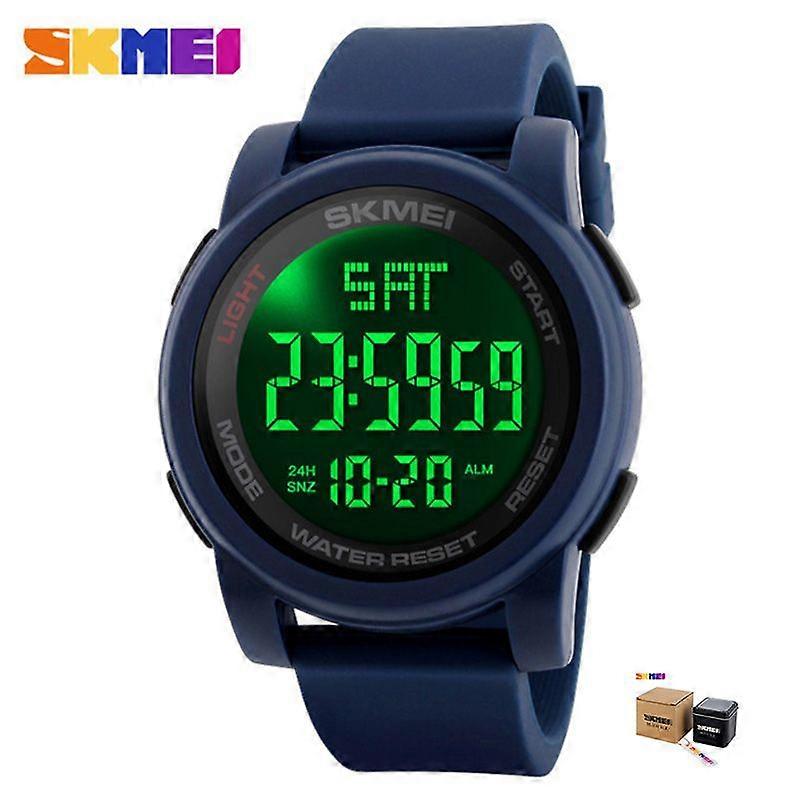 SKMEI 1257 LED Digital Alarm Men's Watches Multifunction Silicone Band Waterproof Sport Watches Men Clock Male Relogio Masculino