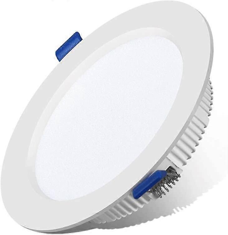 Recessed Lighting Housing Trim Kits LED Embedded Ceiling Downlight, Round Panel Ceiling Light, White Aluminum, 6000K 15W