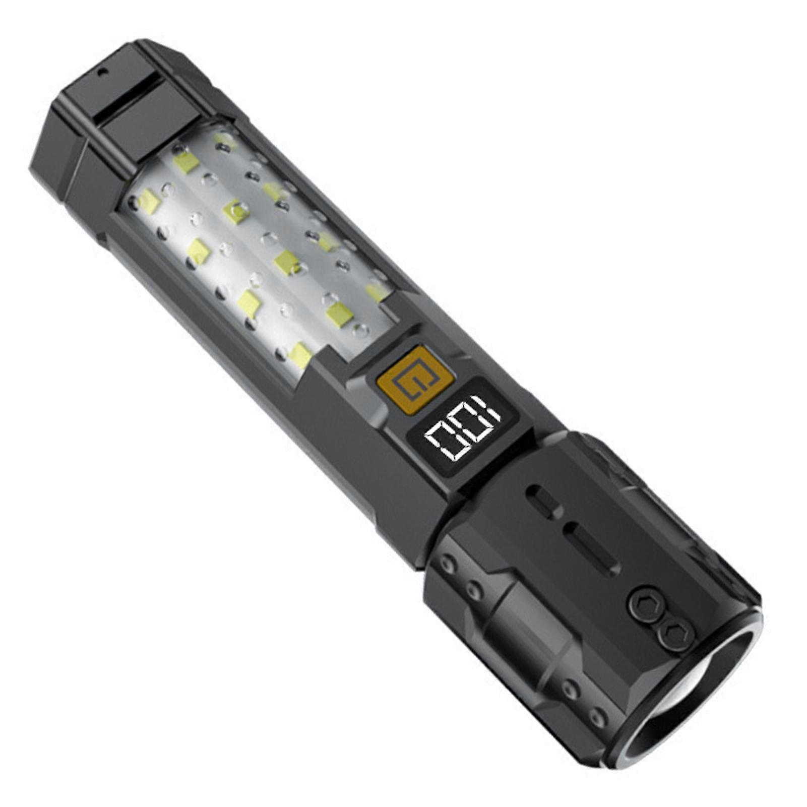 Zoomable Waterproof Torchlight Compact Carry on Torches with Hook for Night Hiking