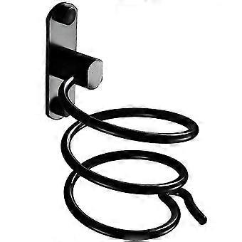 Hårføner holder for veggmontering med drilling-for hotell, bad, toalett, frisør aluminium, matt svart