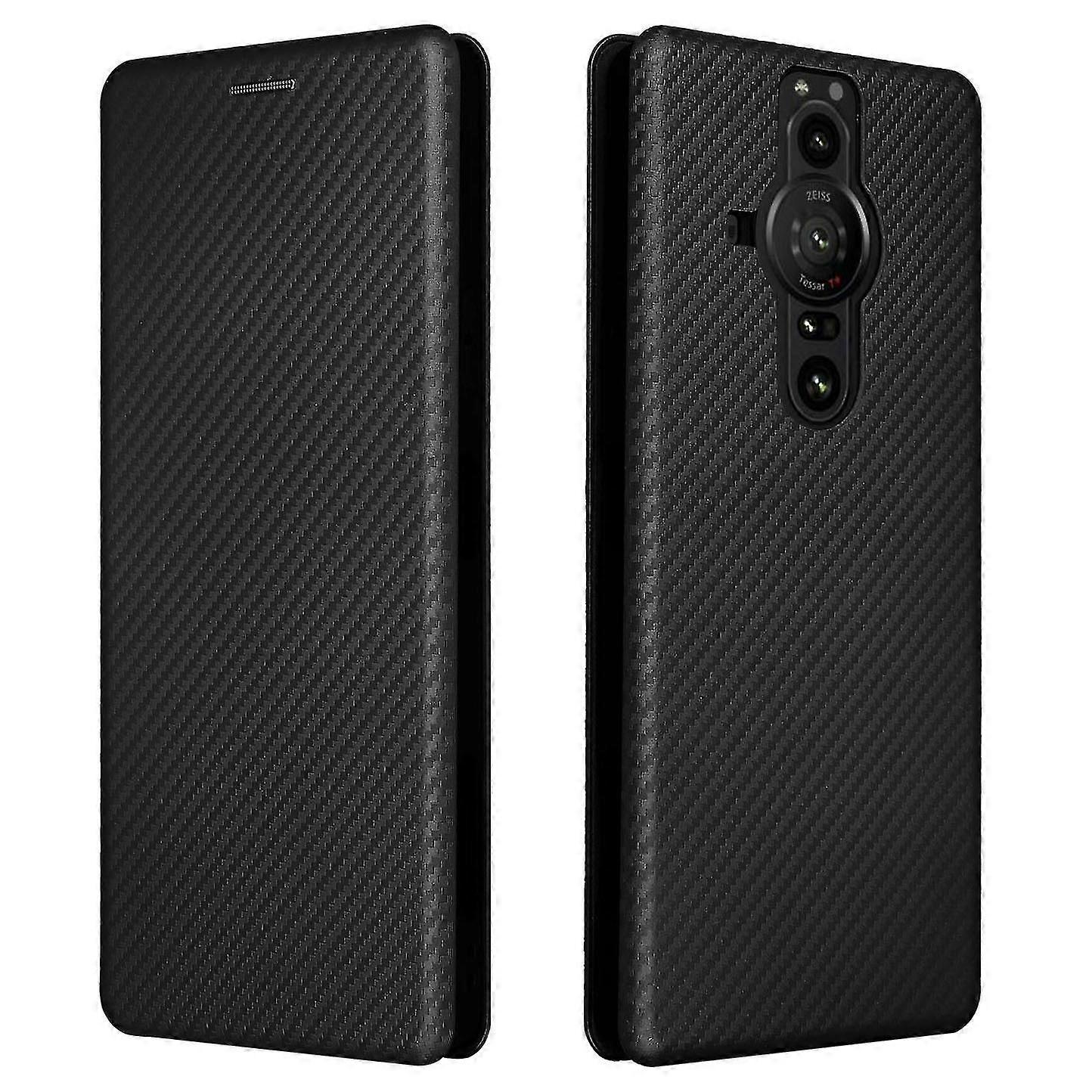 Sony Xperia Pro-Iリングストラップカーボンファイバーケース用スタンド付き磁気クロージャー電話カバー