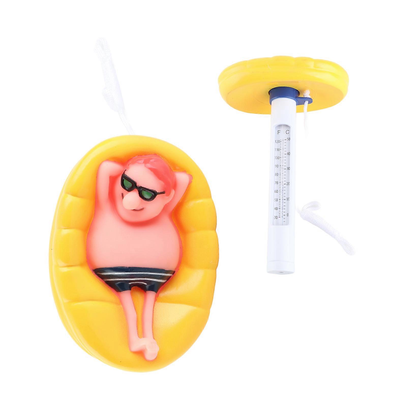 Fun floating thermometer for indoor and outdoor pools, spas and ponds