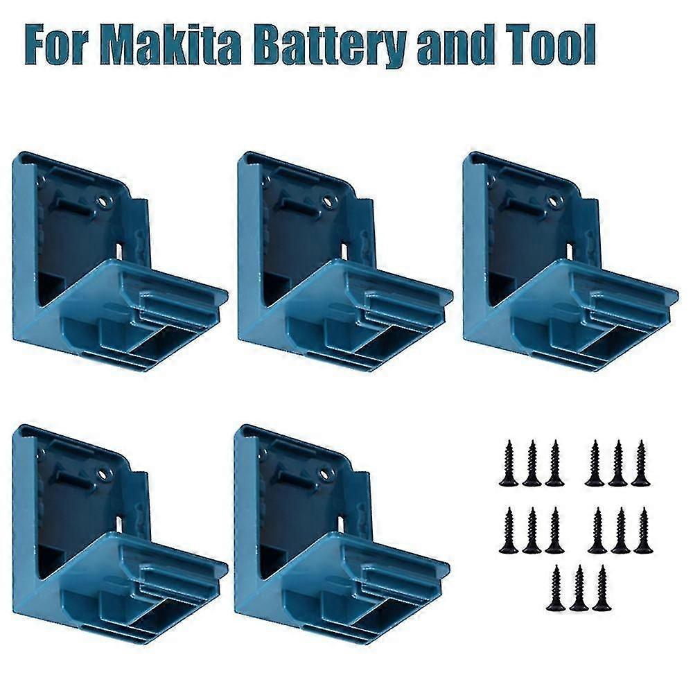 Makita Power Tool Battery Mounting Bracket, 2-in-1 Rack, Makita 18v Battery Tool Storage, T1 Quick Install Box, 5-Pack
