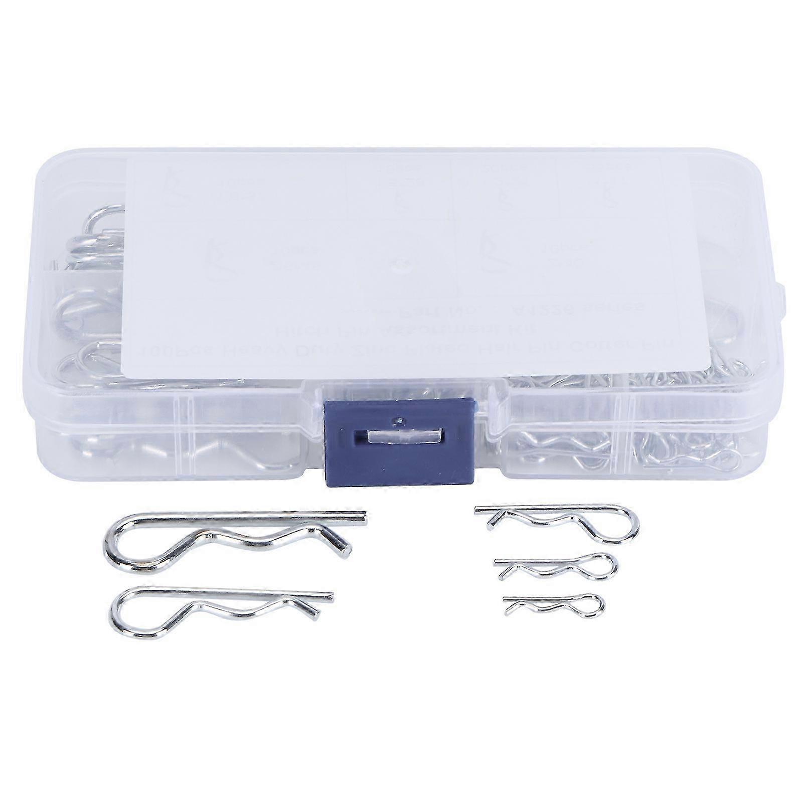 100pcs R Cotter Pins Assortment Kit with Storage Box for Tractor