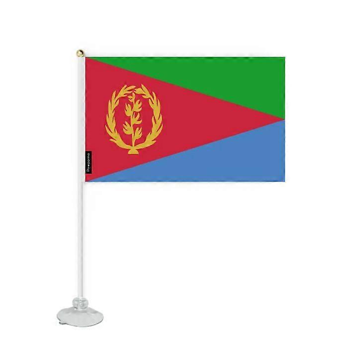 Flag - Eritrea - Mini Suction Cup Flag - 14 x 21 cm - Polyester - Double-Sided Print