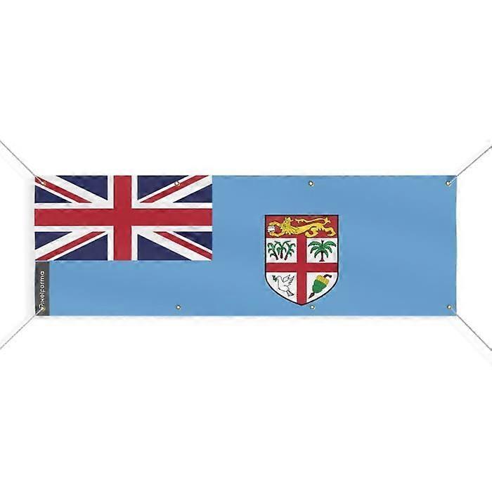Fiji Flag Banner 8 Grommets 40x120 cm