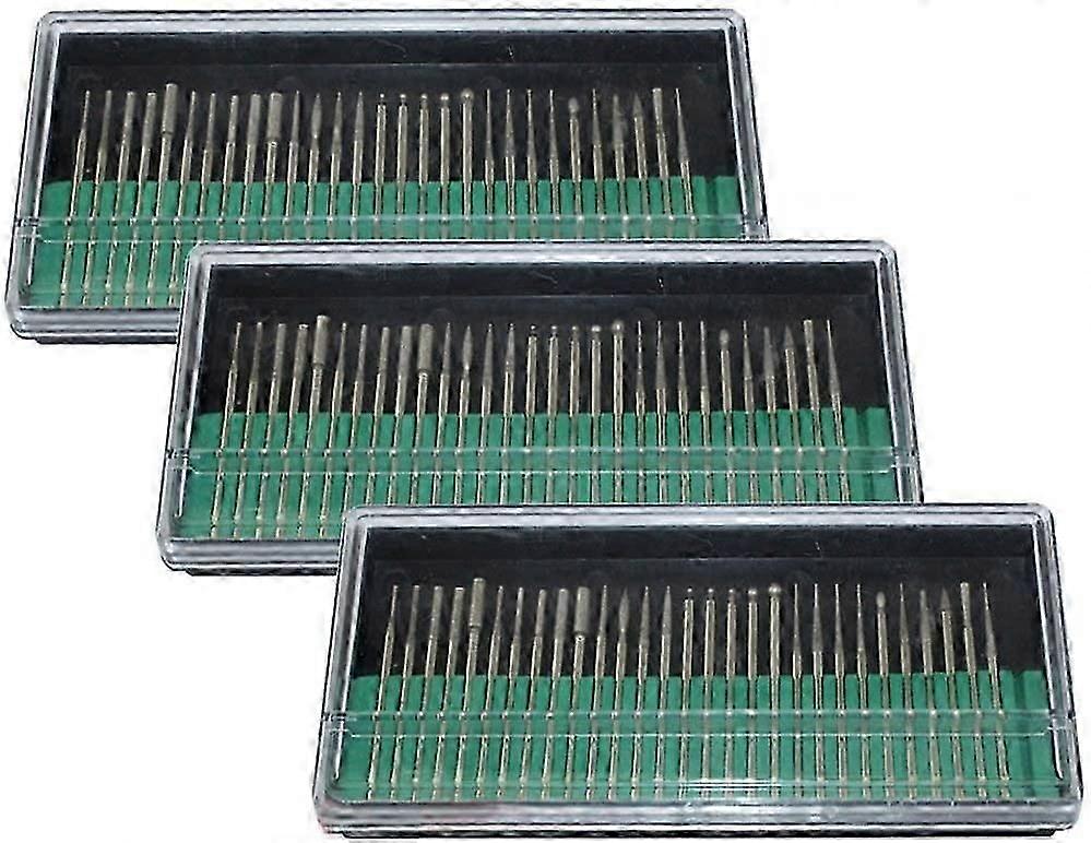 Diamond Burr Drill Bits Polishing Bit Rotary Tool Accessories Glass Small Pipe Deburring 90 Pieces 2.35mm