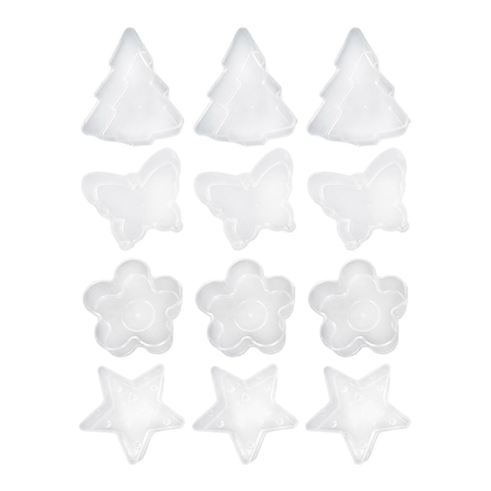 12Pcs Clear Plastic Tealight Candle Cups Various Shapes for Candle Making