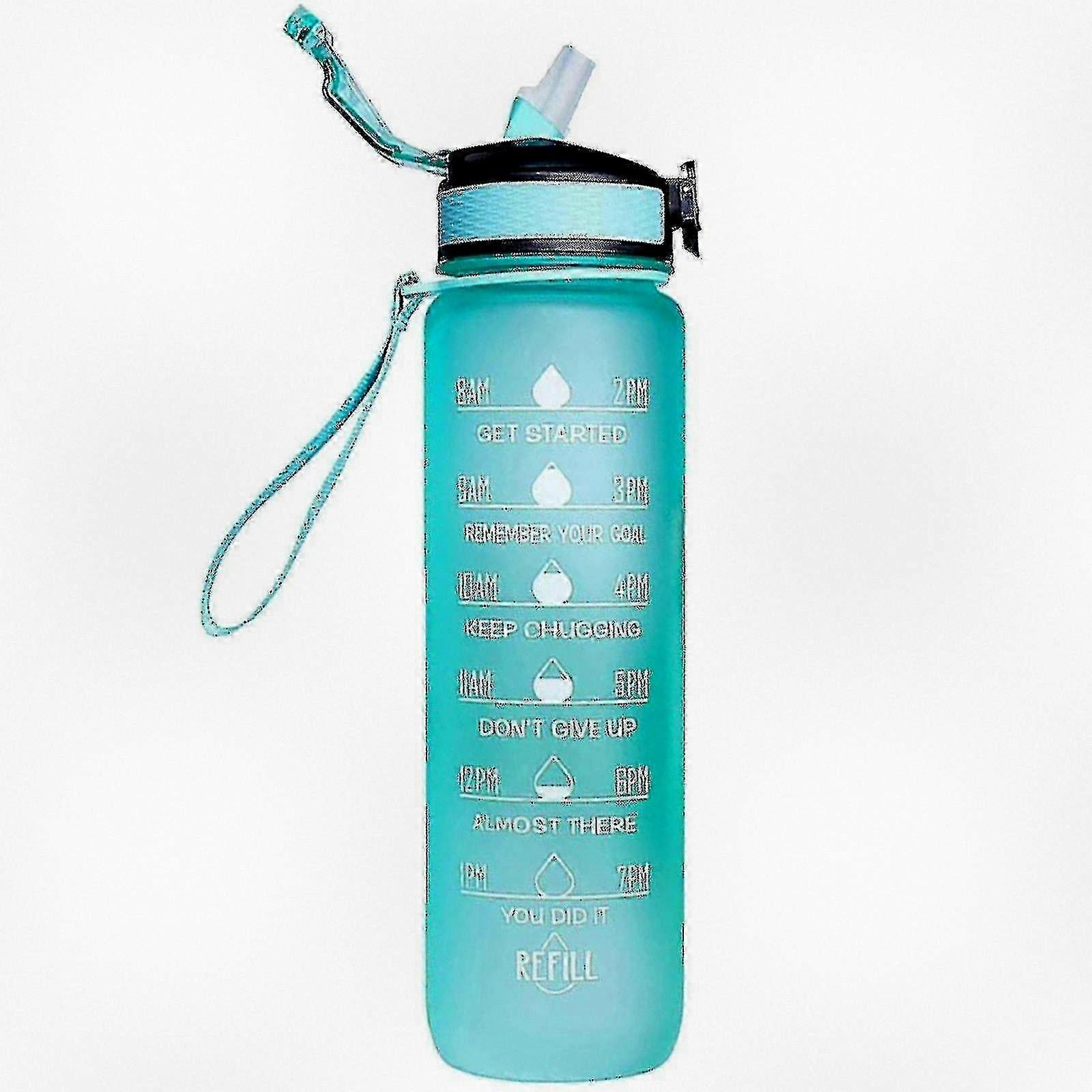1000ml Inspirational Sports Water Jug with Time Markers for Outdoor Fitness, Gradient Color Design, Frosted Water Bottle Suitable for Variou