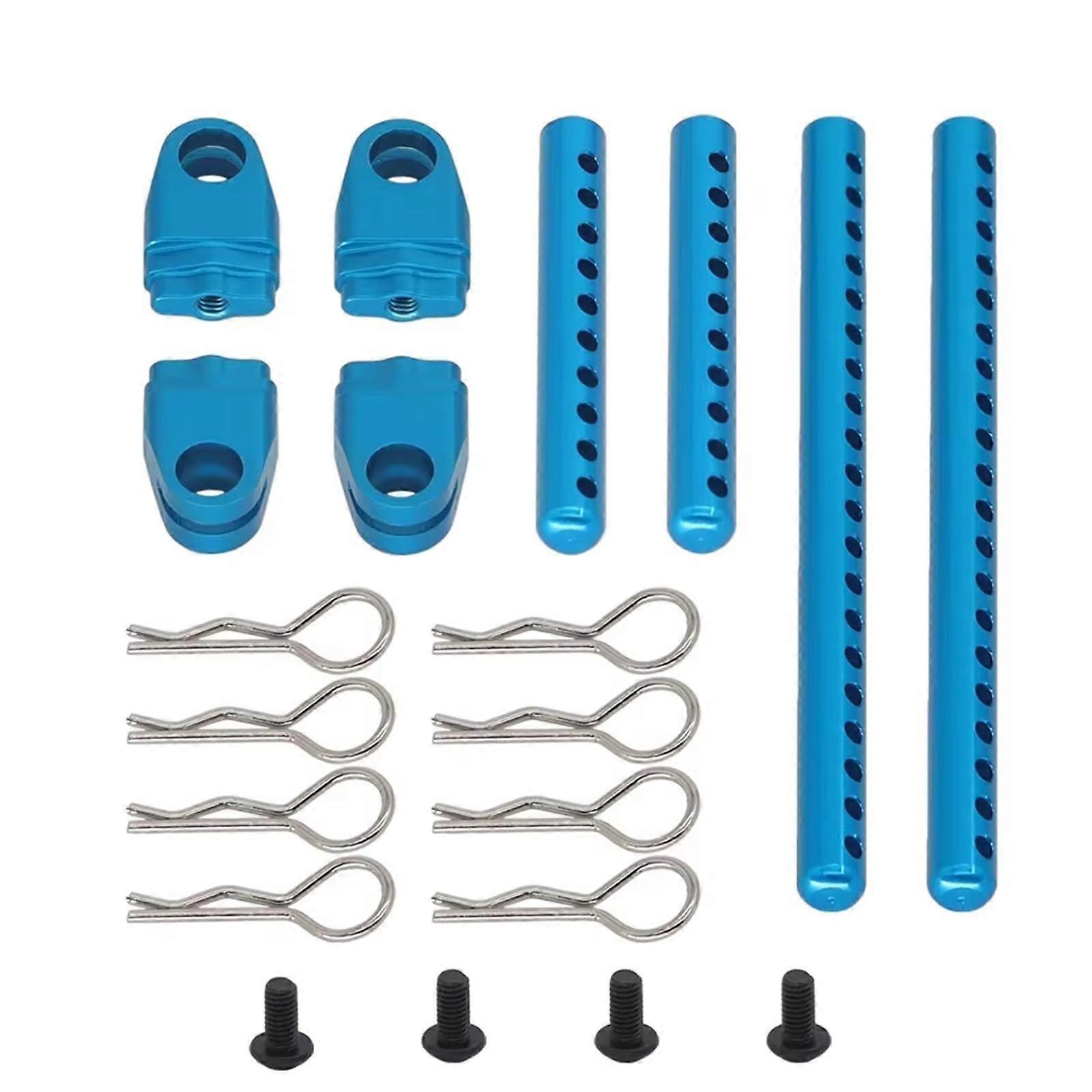 RC Car Accessories Compatible with Tamiya TT02 Upgrade Parts Metal Body Pillar Bracket(Blue)