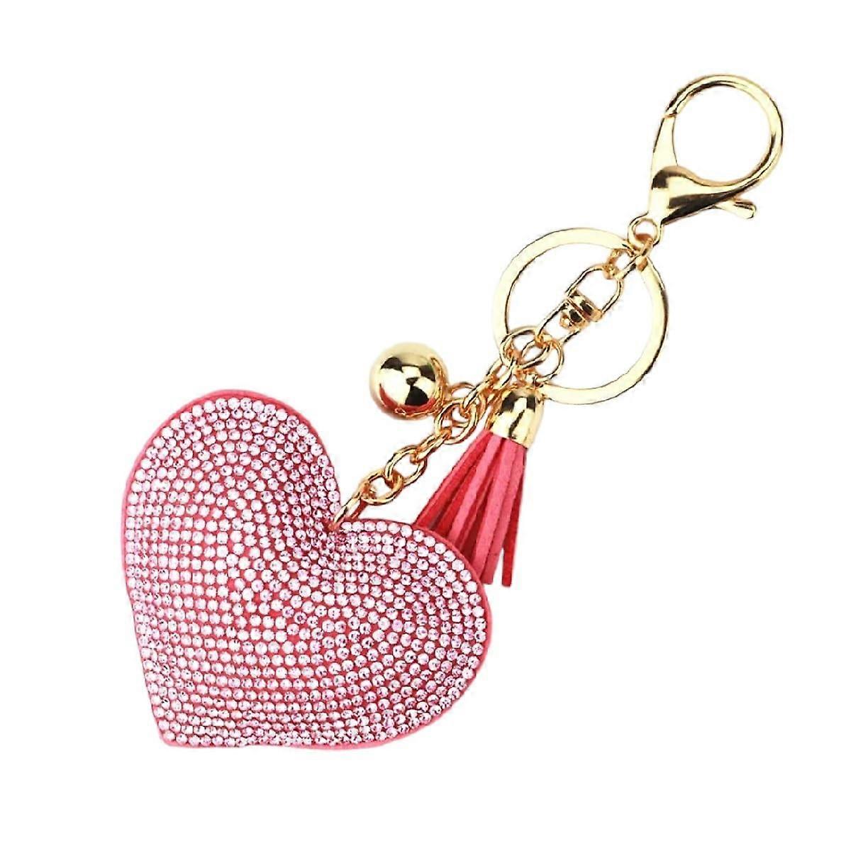 Heart Shape Keychains Women's Leather Keyring With Tassel Purse Charm, Backpack Accessory, 2025 Design