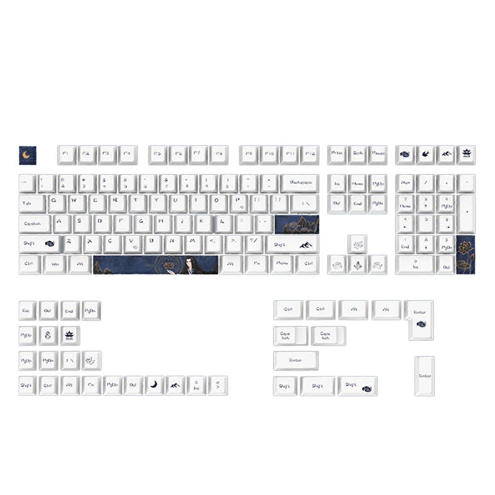 108 Keys Electronics Game Keycaps PBT 5 Sides Dye Sublimation Keycap Cherry Profile for Key Caps for Mechanical Keyboard