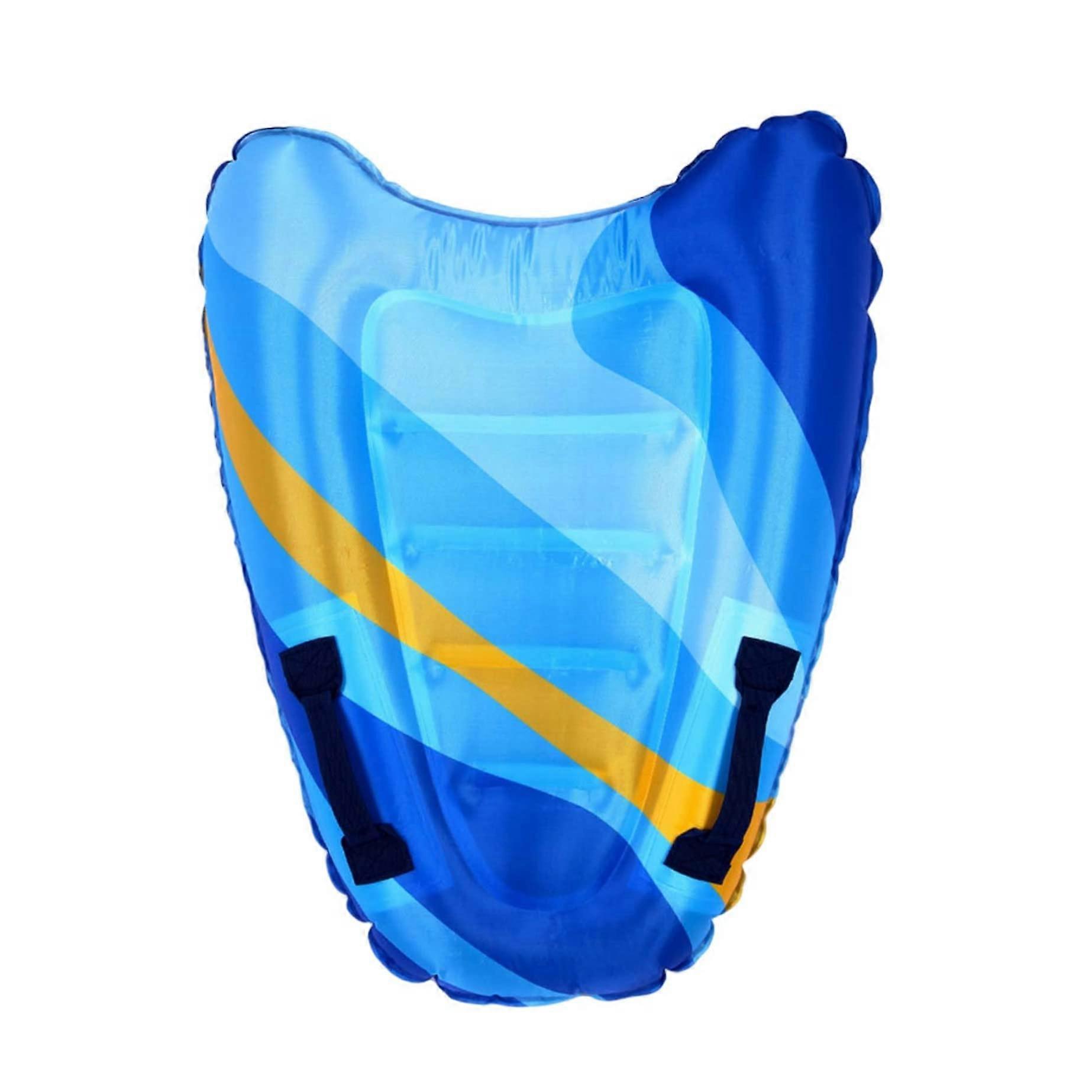 Inflatable Surfboard For Adults And Children - Non-Slip Floating Body Board Striped Blue