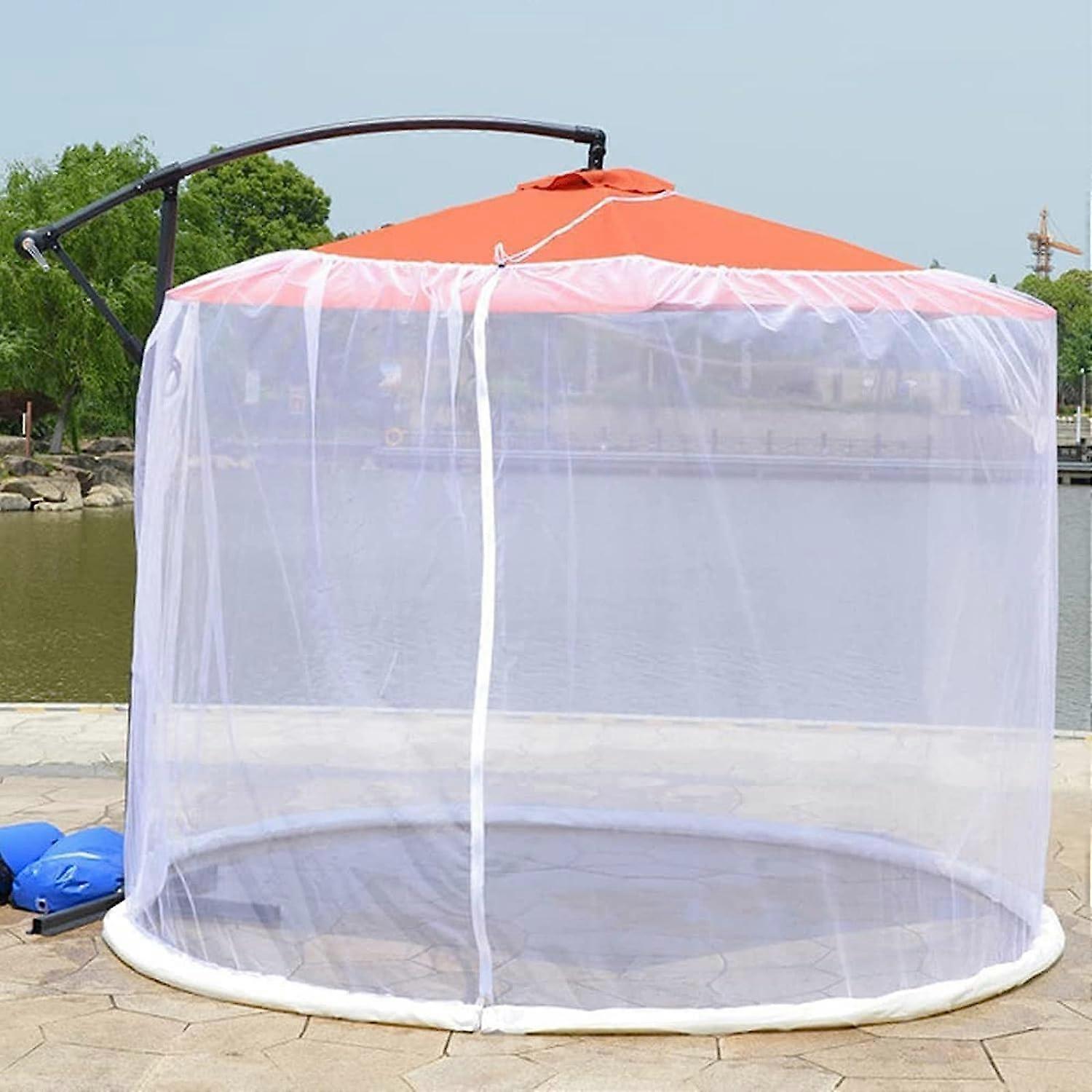 Patio umbrella screen netting cover, outdoor garden umbrella sun umbrella table screen ect protection net cover black/white
