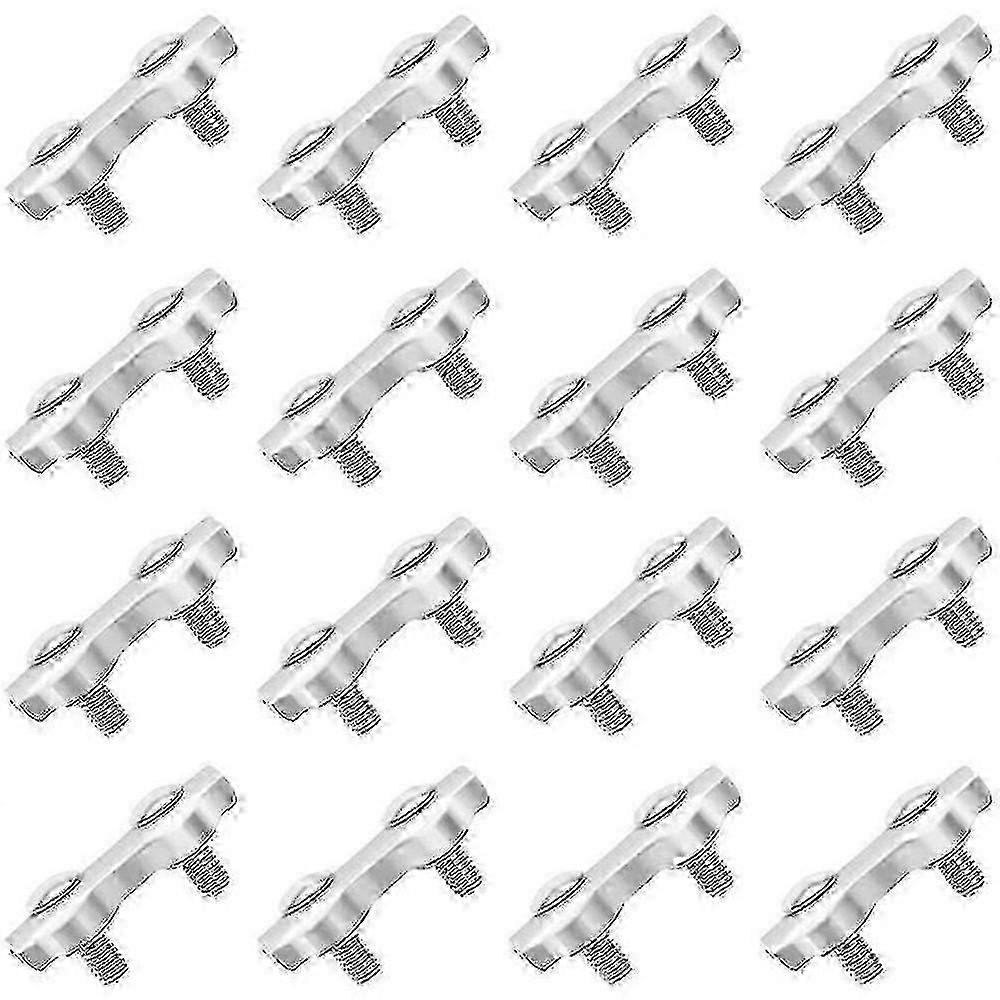 18 Pcs Double Stainless Steel Cable Clamps for 2mm Cable Wire