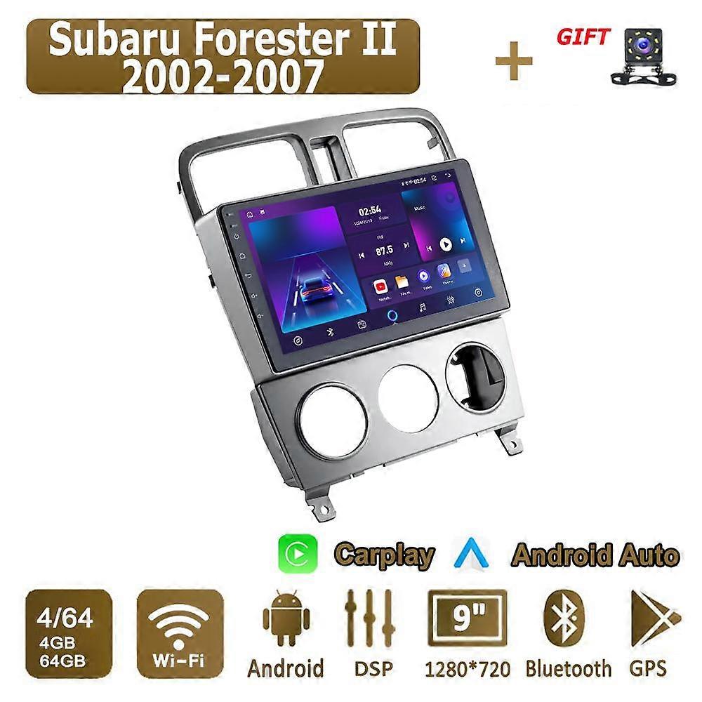 Android Carplay Car Radio For Subaru Forester II 2002-2007 Multimedia Player Head Unit Stereo GPS Navigation BT WIFI 4+64GB