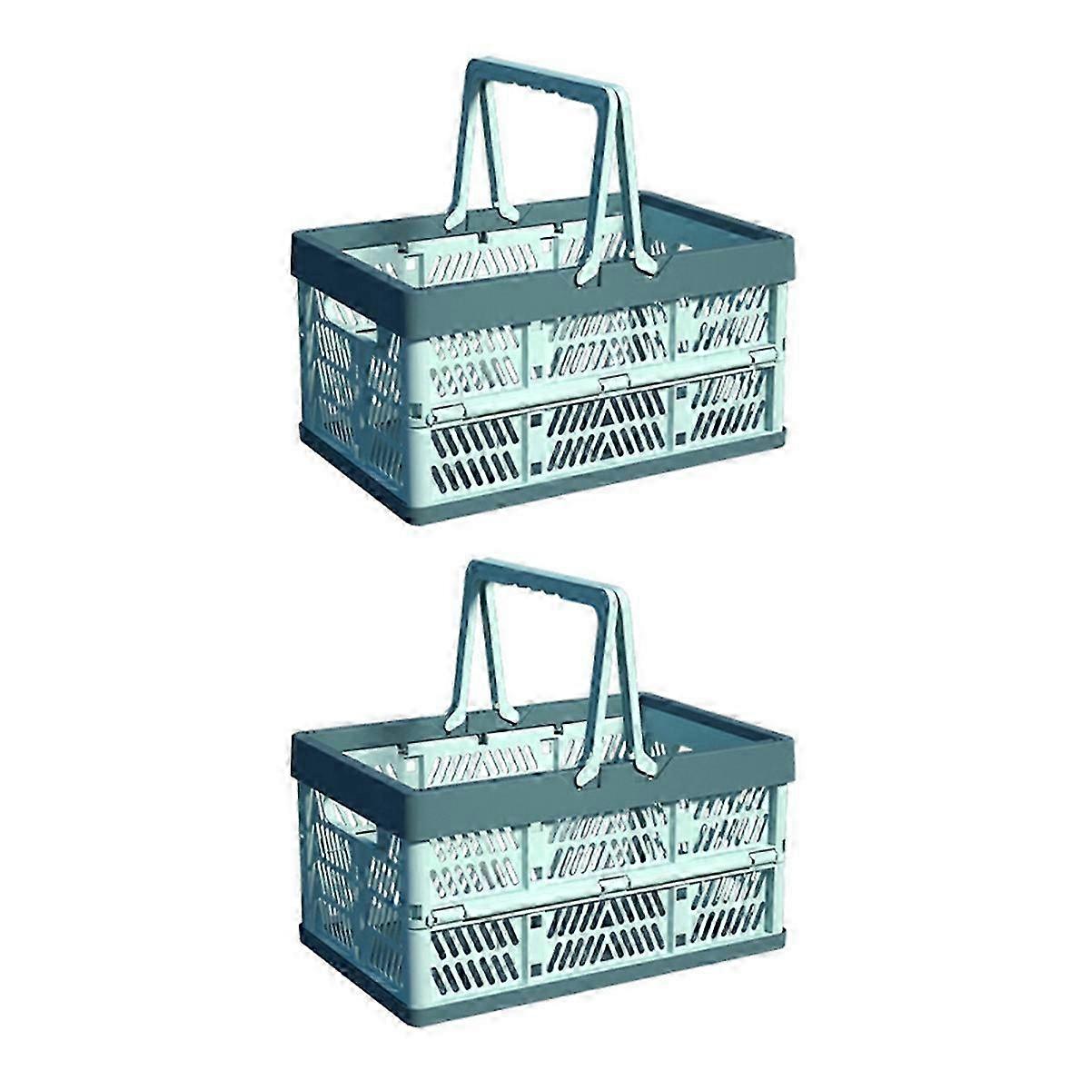 Foldable Storage Basket with Handle-Large Portable Box for Desktop&Home Organization,Pastel Colors