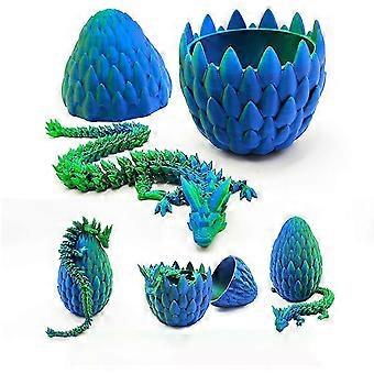 3D-gedruckter Drache, Dracheneier mit Drache im Inneren, Drachenei-Spielzeug, 12 'voll beweglicher Kristall 3D-Drache für Kindertagsgeschenk und Geburtstagsgeschenk - ein