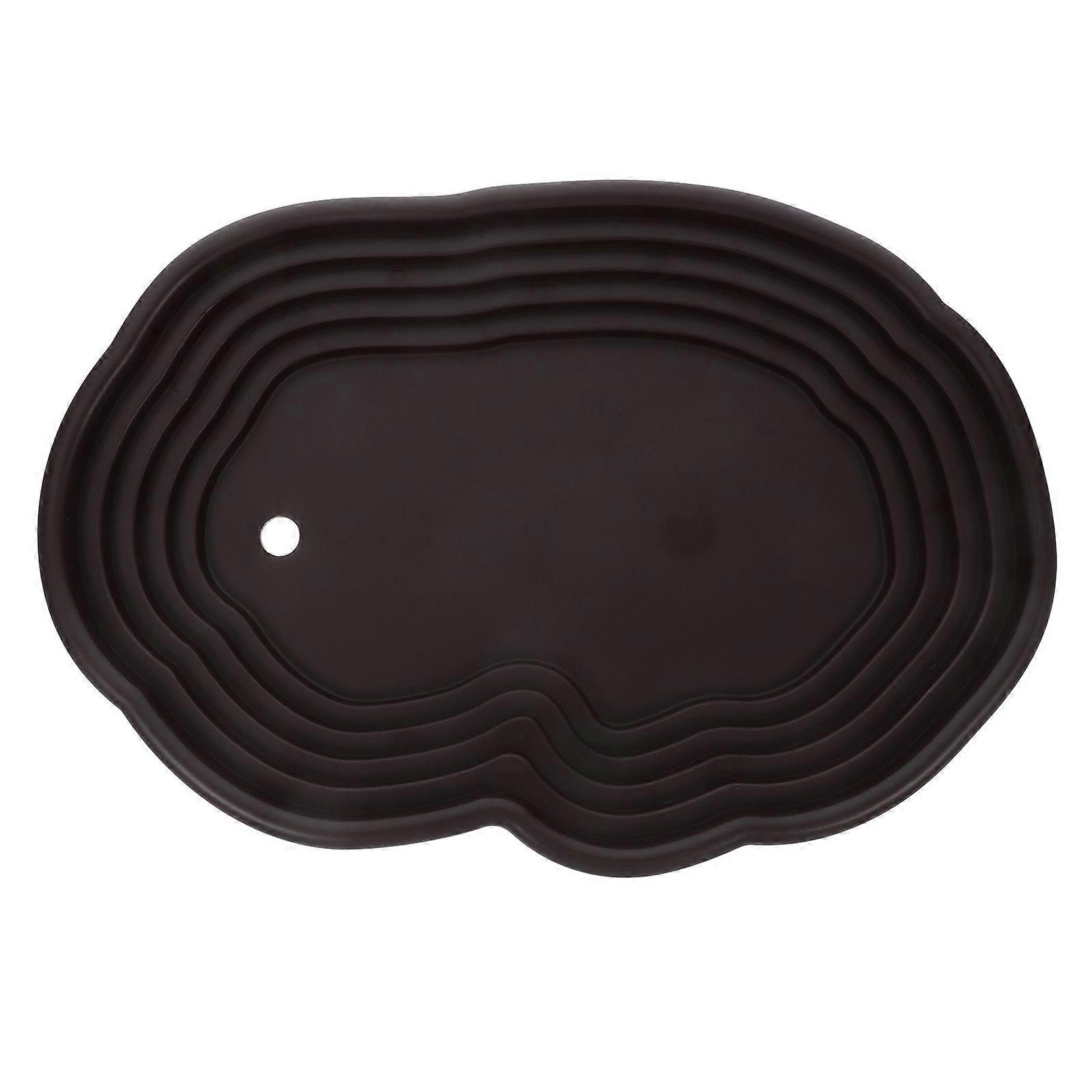 Large Reptile Bathing Pool With Ramp Turtle Water Bowl Reptile Feeding Dish Tortoise Bathing Tub Turtle Habitat Accessories For Gecko Snake Bearded Dr