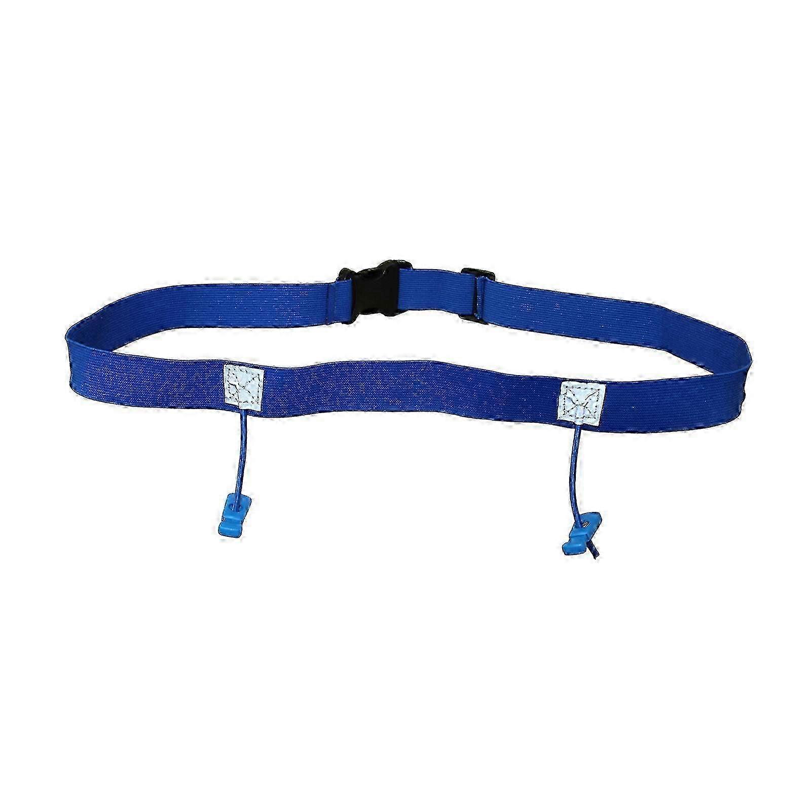 Reflective Non-Slip Race Number Belt for Triathlon, Cycling, Running Sports - Blue