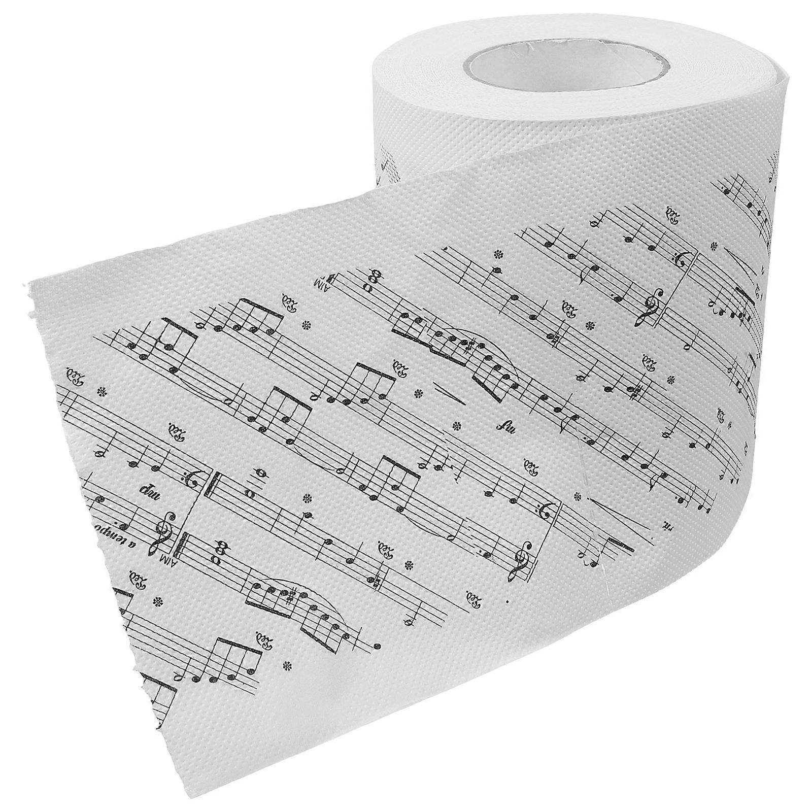 Creative Musical Note Toilet Paper Roll Soft & Gentle Printed Bathroom Tissue for Home Use Unique Design for Music Lovers and Musicians