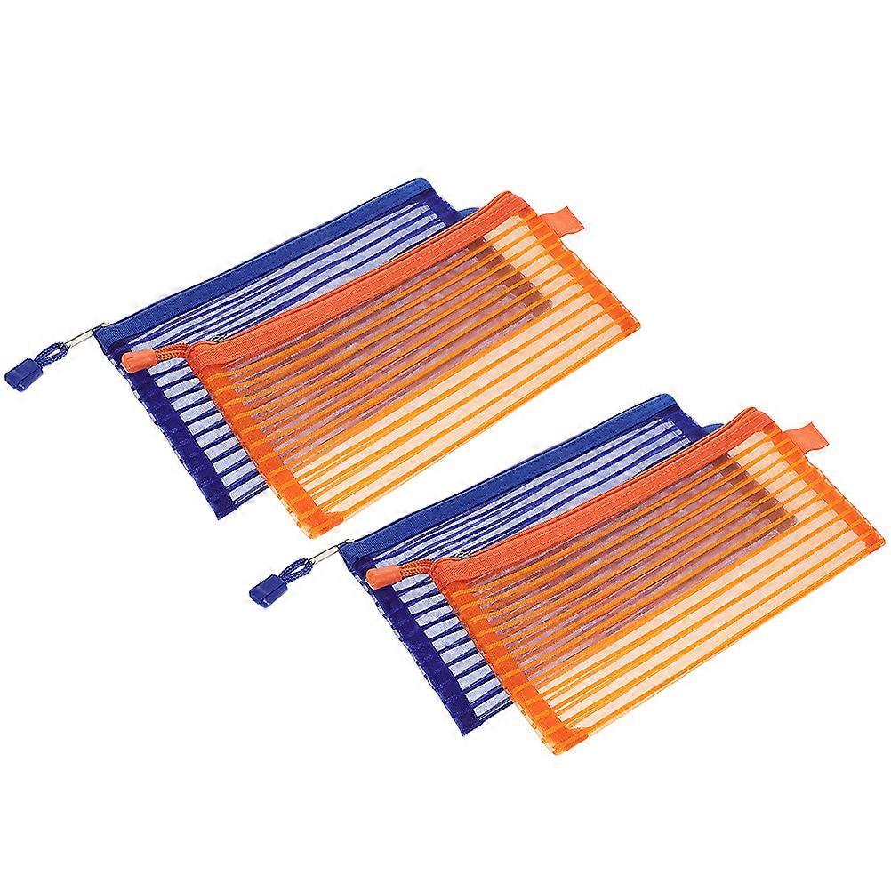 Zipper Folder File Pouch Clear Zipper Pouches Document Storage Bag Home Storage 4Pcs