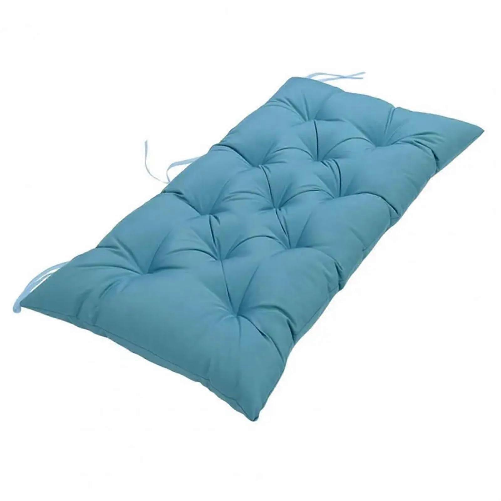 waterproof seat cushion for outdoor benches with thick, soft cotton filling (Blue01, 2XL)