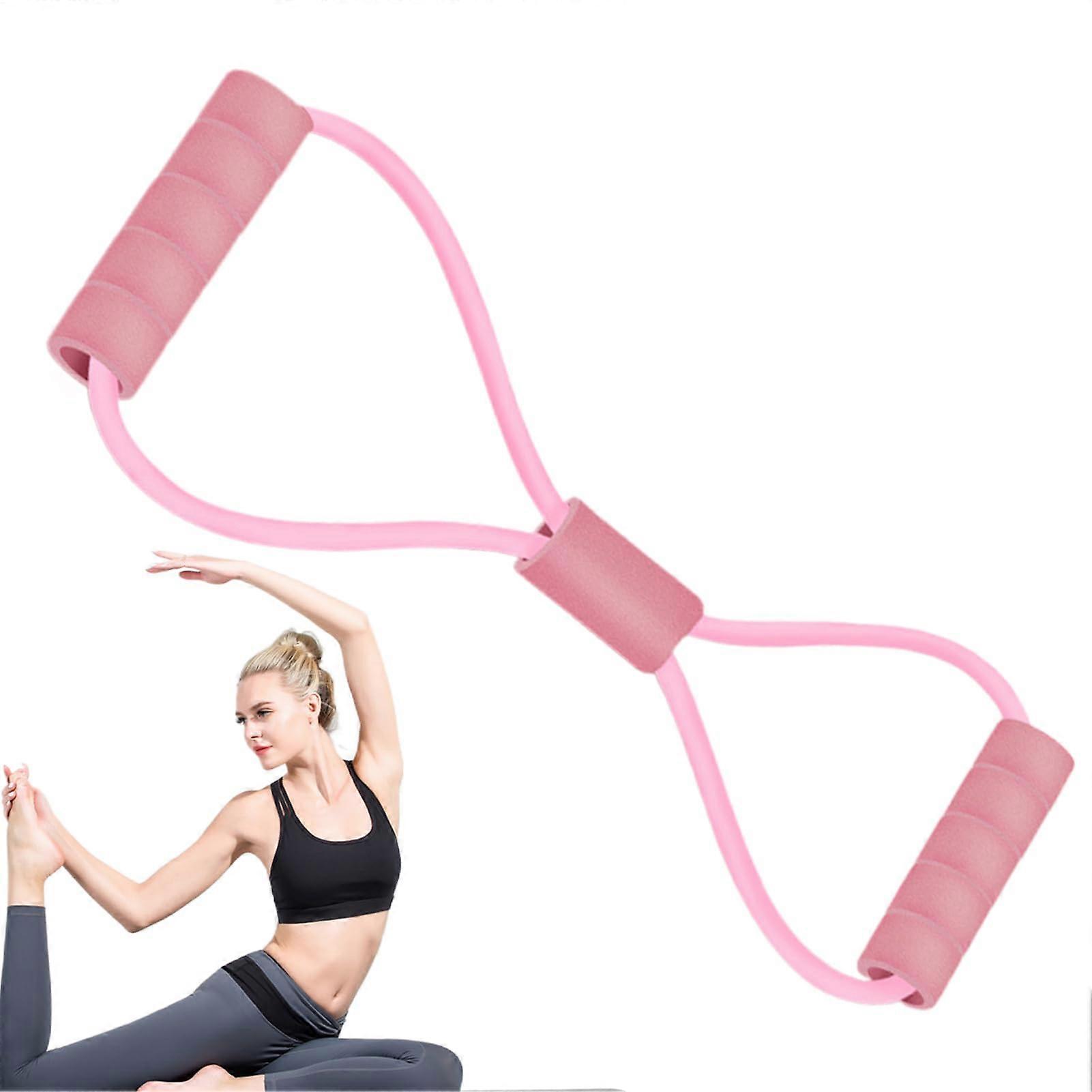 Elastic Chest Expander with Non-Slip Grips - Versatile Training Equipment for Arms, Shoulders, Legs, and Glutes, Pink