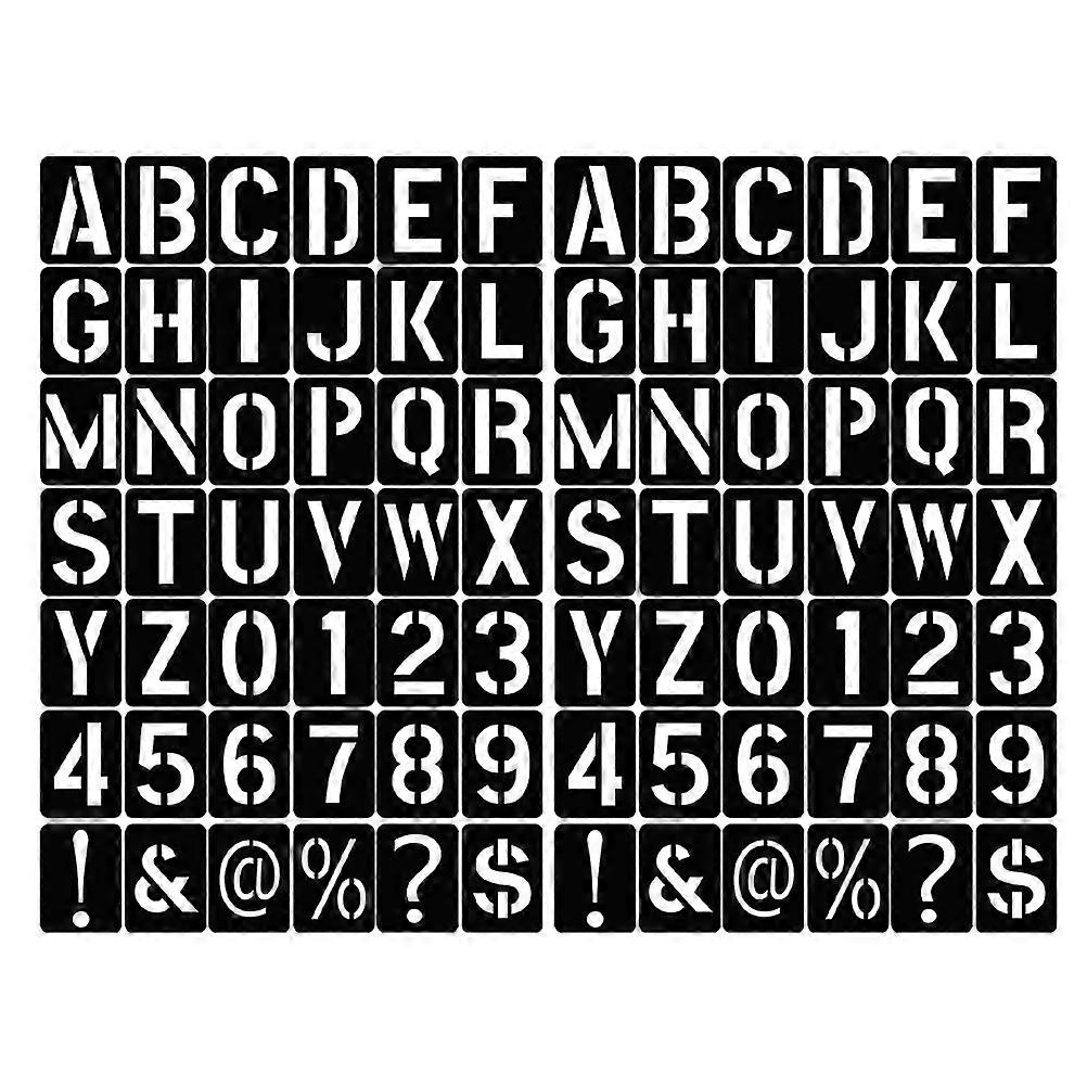 2 Sets Reusable Letter Number Symbol Stencils Alphabet Templates for DIY Painting Scrapbooking Crafts Walls Furniture