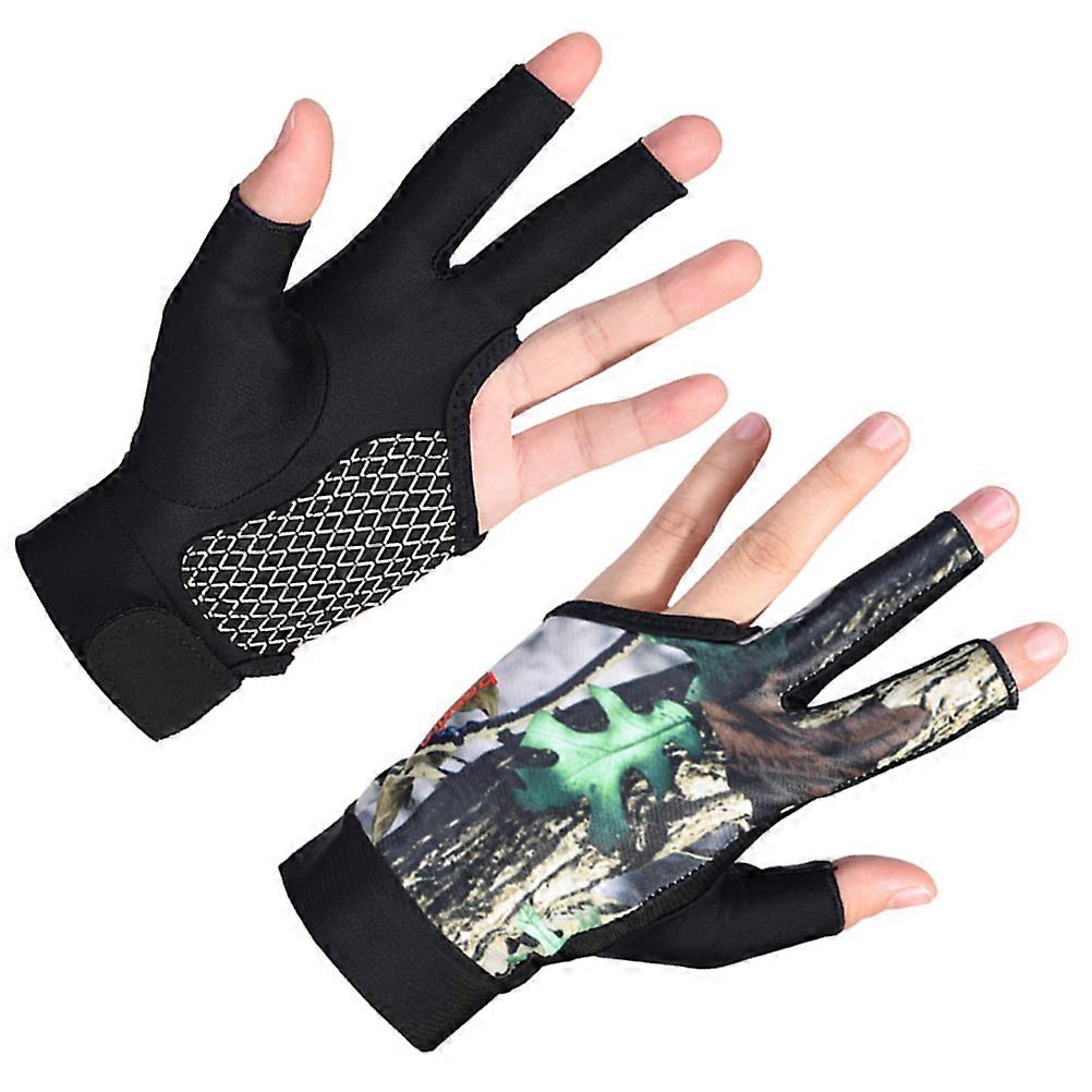 Cue Sport Glove Snooker Glove Playing Billiards Elastic Wrist Three-Finger Design Cloth Silicone 1 Pair
