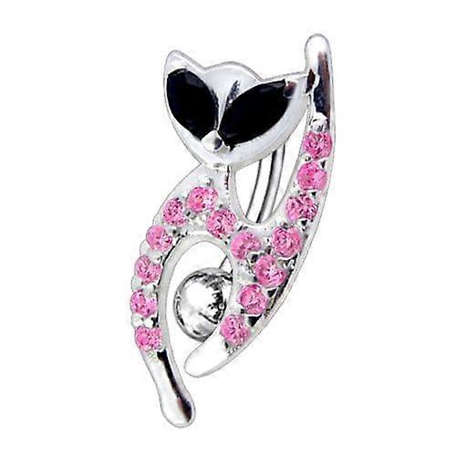 Fancy Jewelled Cat Dangling Reverse Belly Ring