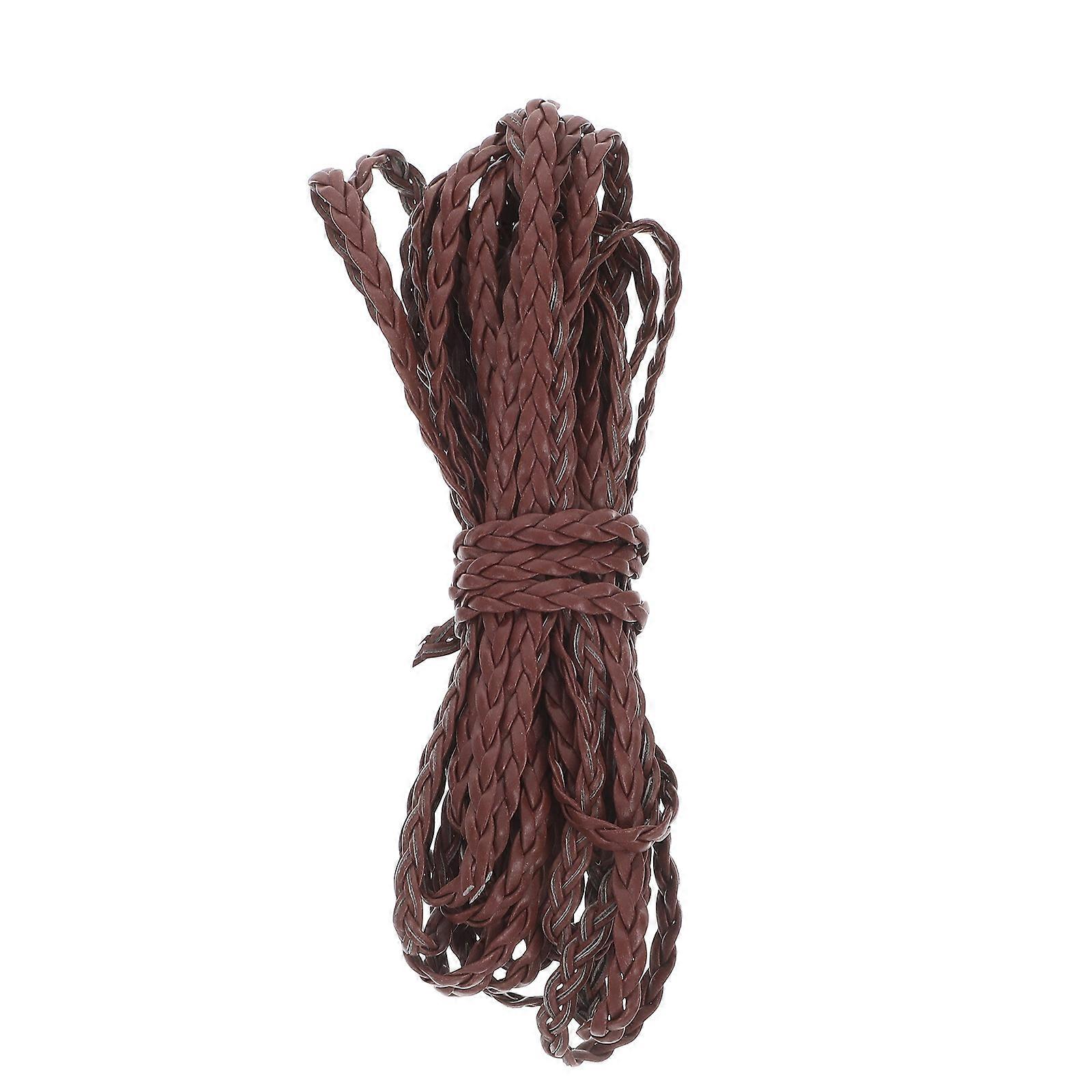 Craft Cord Coffee Pu Braided String For Diy Jewelry Design Beading Projects 5m Long 1Pack