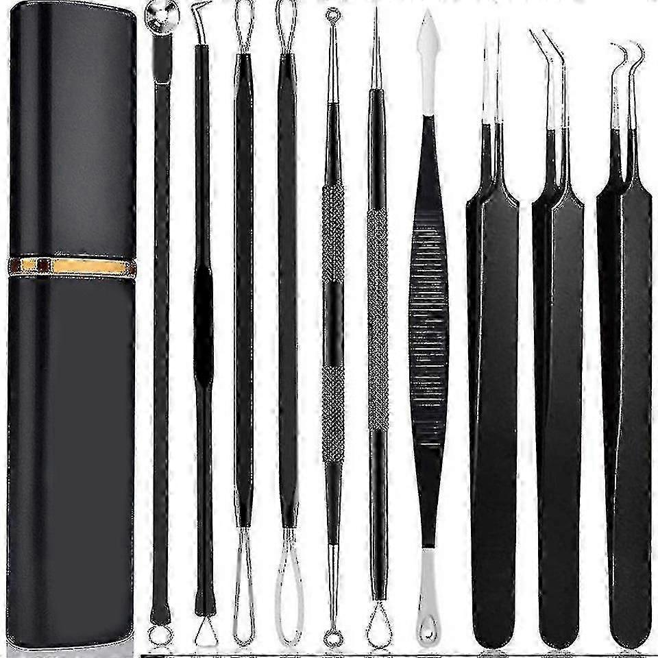 10pcs Pimple Popper Tool Kit Professional Pimple Comedone Extractor Tool Acne Removal Kit