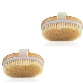 pieces - Bath brush - Back brush - bath & shower accessories - Shower brush - 12*6.5 cm - for Bath, Shower & Self-care - Wooden - Wood color