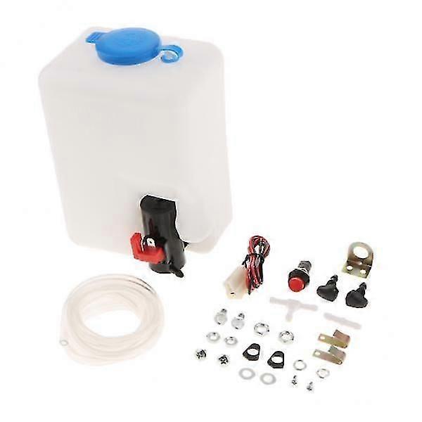 5x1Set Washer Tank Pump Bottle Kit Universal Windshield Wiper System Reservoir