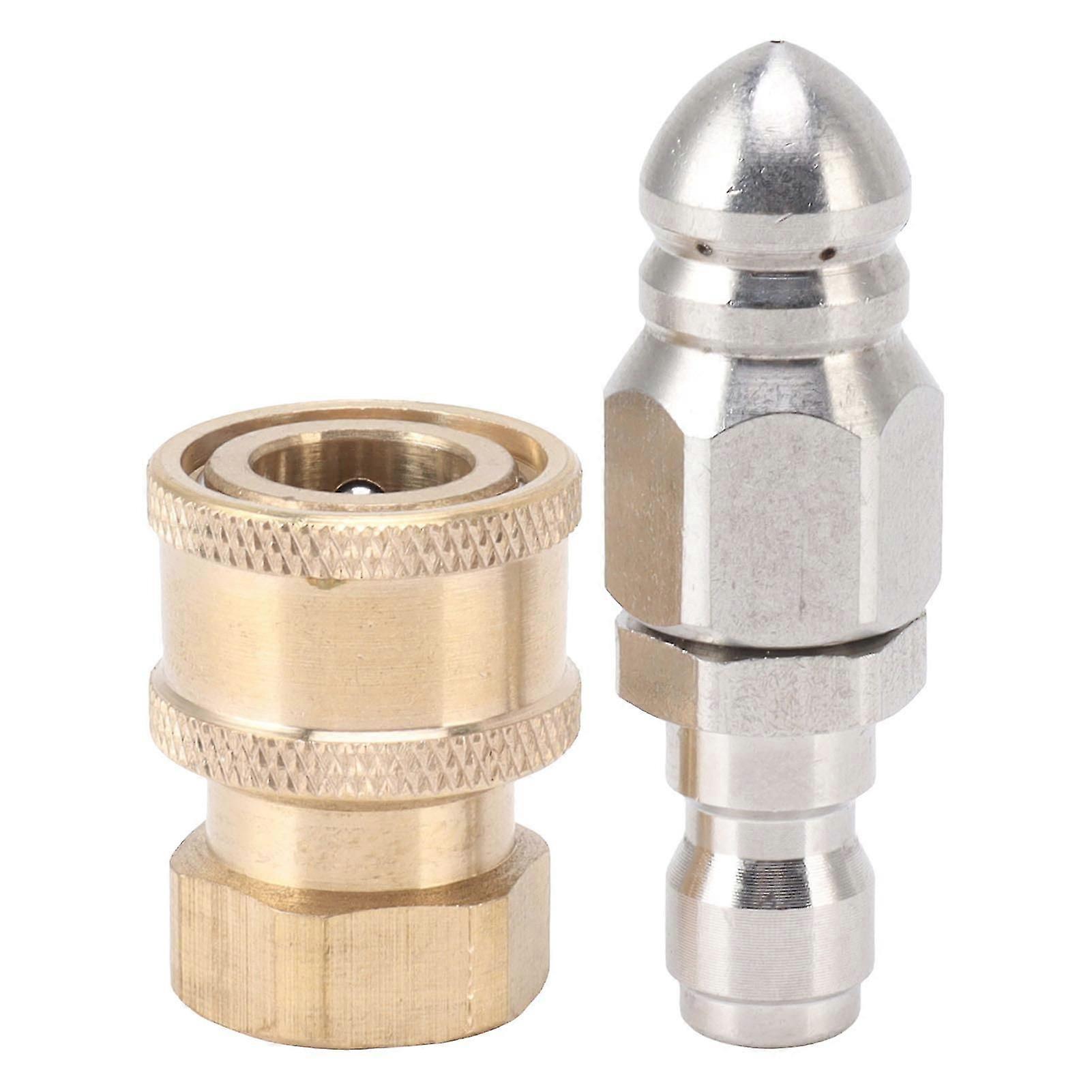 Compact Sewer Nozzle G1/4 Quick Insert Drain Hose Nozzle Pressure Washer Nozzle Fittings Sewer for Internal Thread G3/8