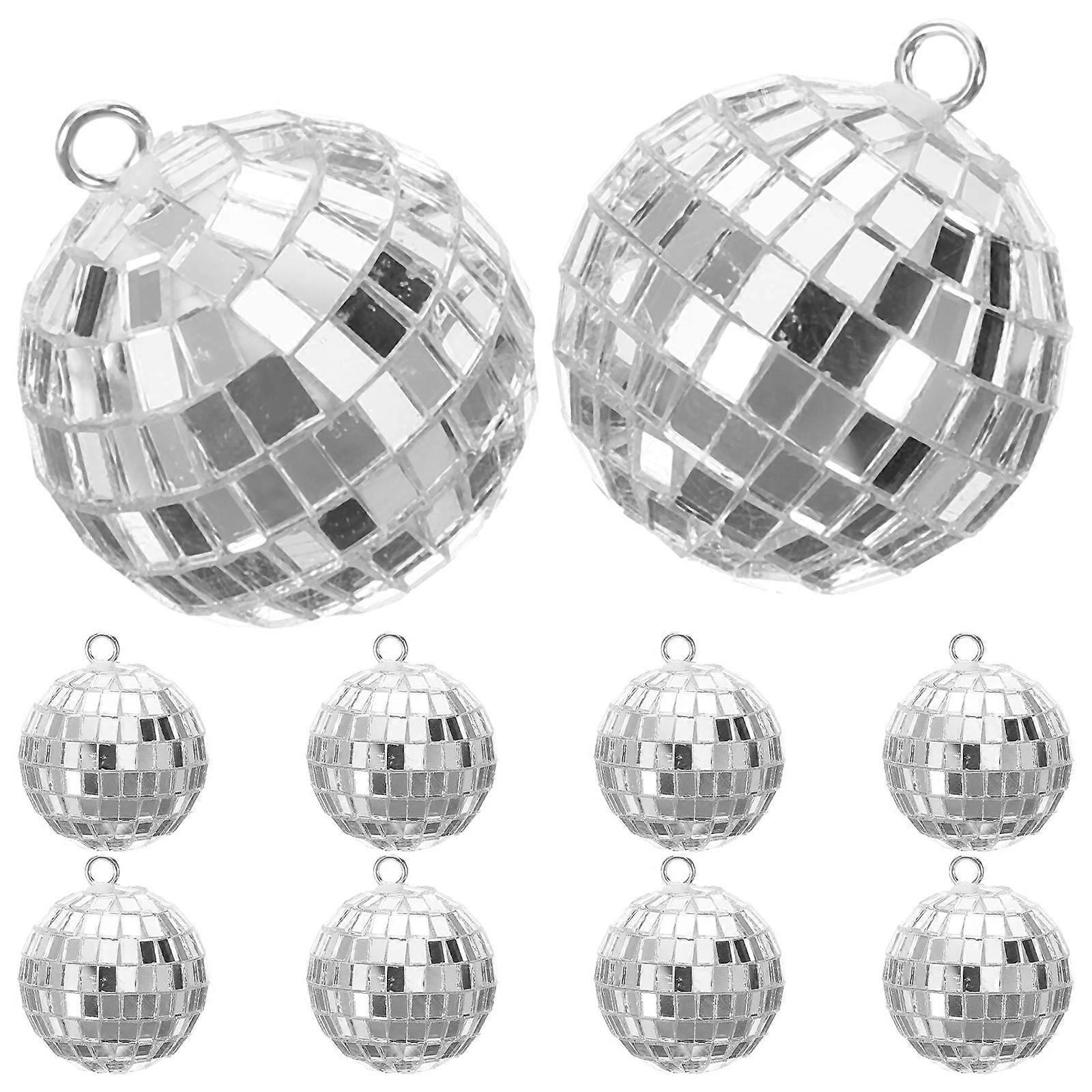10pcs Reflective Mirror Disco Balls with Lanyard Hanging Garden Decor for Outdoor Parties, Courtyards, Home Bars & Photo Props Create a Unique