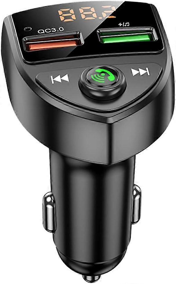 Bluetooth FM Transmitter, Automatic Dual USB Bluetooth V5.0 and QC