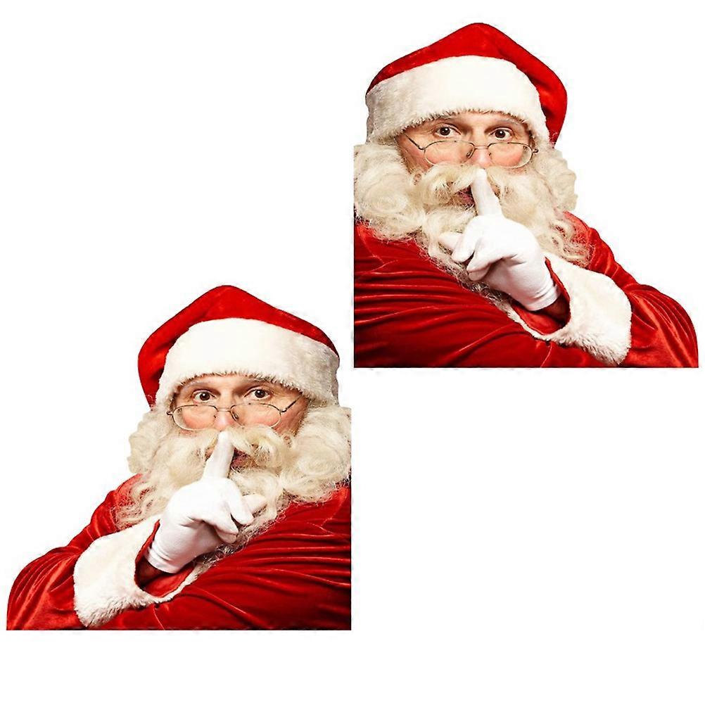 Car Stickers Creative Santa Pattern Waterproof Scratch Proof Decorative Square Red 30.00X30.00X1.00CM 2Pcs