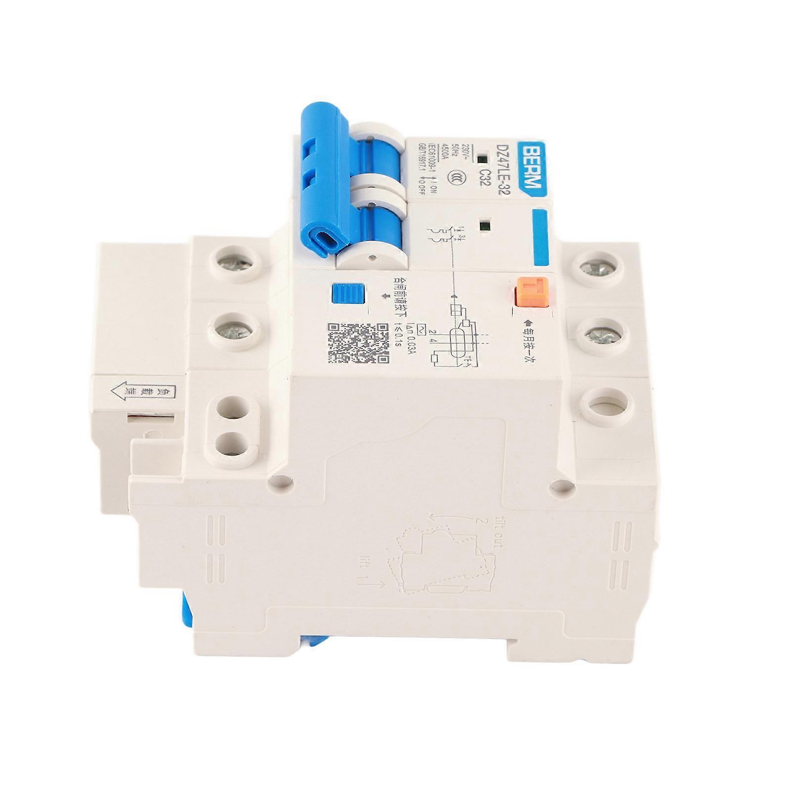 Residual current circuit breaker DZ47LE‑32 2p N C32 230 V 32 A 30 mA