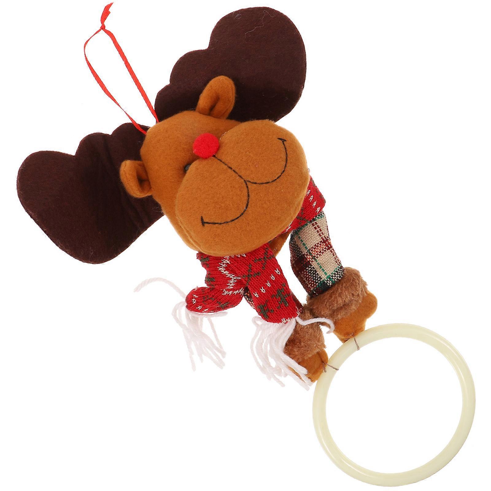 Simple Plastic Towel Ring Christmas Themed Towel Storage Bathroom Use Round Shape Brown 1Pcs