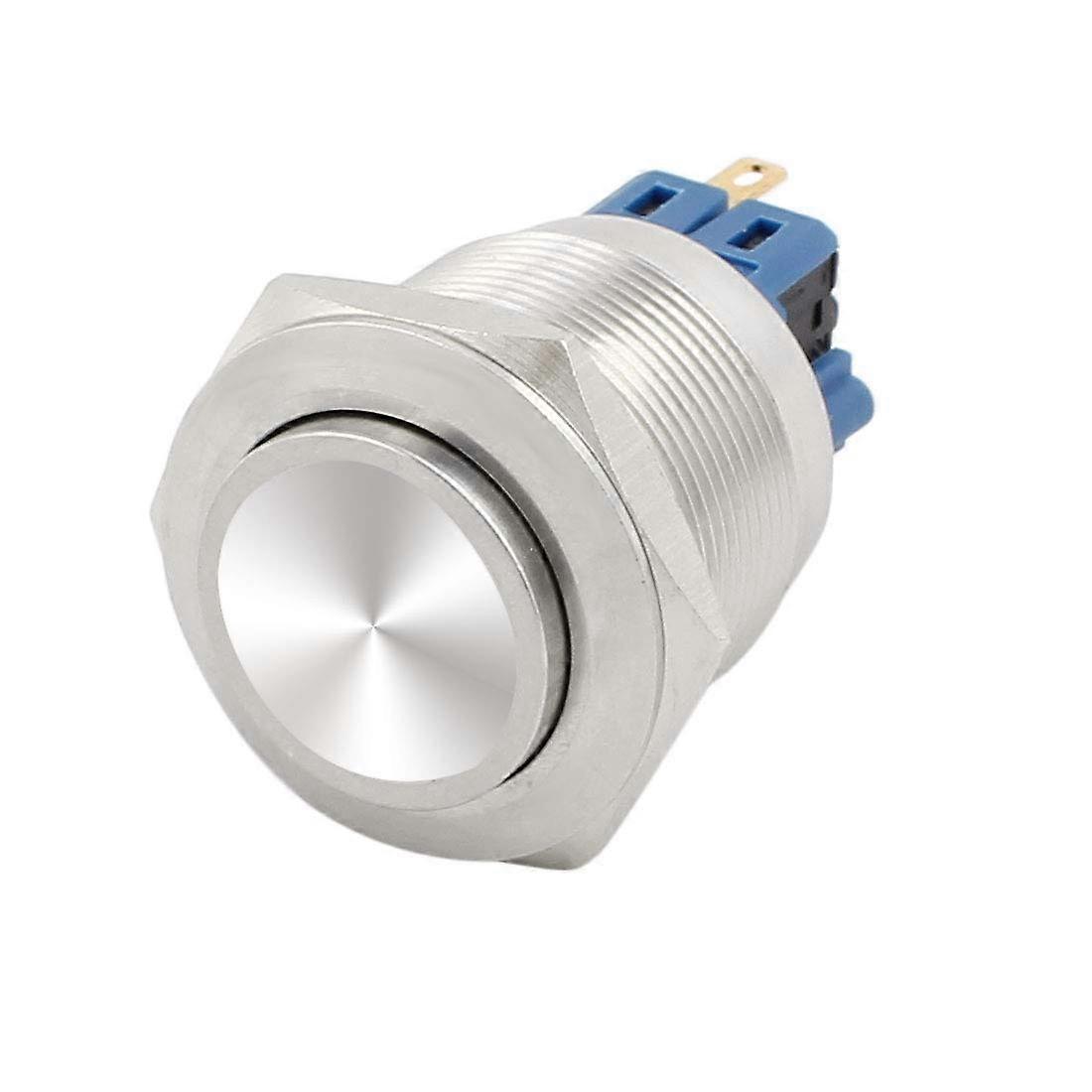 AC 5A 250V 25mm 0.98' round high mounting thread 1NO 1NC DPST momentary stainless steel metal waterproof pushbutton switch